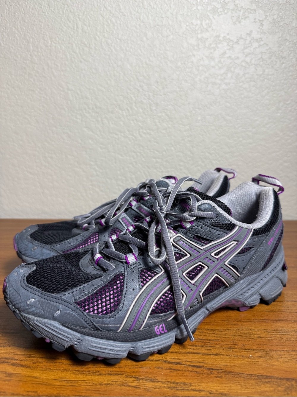 ASICS Gray & Purple Women's Trail Running Shoes